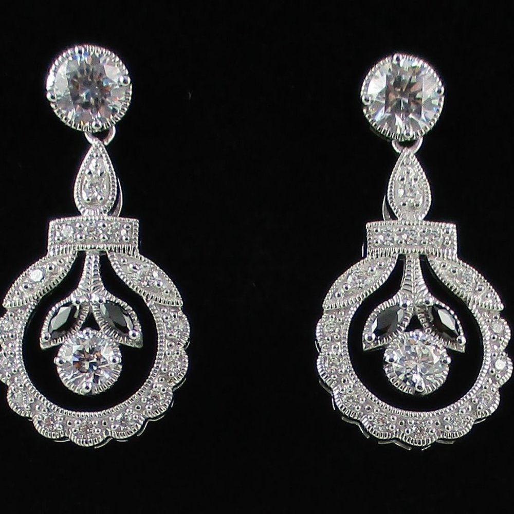 Xavier 3.47ct Absolute Black Leaf Drop Earrings